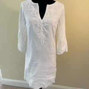 Lilly Pulitzer white resort line dress 3/4 sleeve